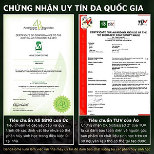 Túi rác, túi đựng rác tự hủy sinh học DandiHome có dây rút, túi rác không gây hại cho môi trường