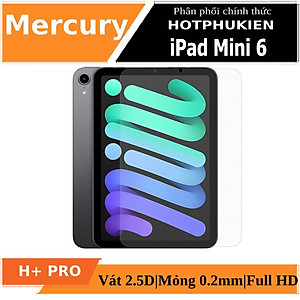 Miếng dán kính cường lực Mercury H+ Pro cho iPad (Cạnh Vát 2.5D,  mỏng 0.2mm, kính thủy tinh ACC, Phủ Nano, chống lóa) - hàng nhập khẩu