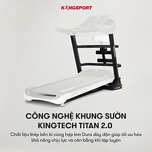 Máy chạy bộ KINGSPORT KS-2035 đa năng, thao tác phím cảm ứng, thiết kế sang trọng cứng cáp, kèm đai massage và thanh gập bụng, cân nặng phù hợp từ dưới 90-95kg