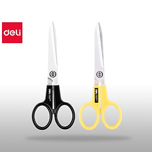 Kéo Văn Phòng 220Mm Deli, Đen/Vàng - 1 Chiếc - E6014