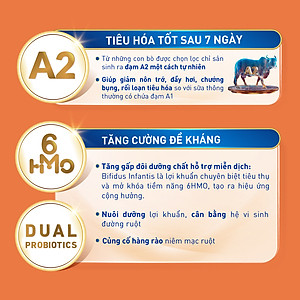 Sữa bột NAN INFINIPRO A2 3 với công thức đầu tiên chứa đạm A2, 6HMO & Lợi khuẩn kép nhập khẩu Thụy Sĩ - Hộp 800g (2 - 6 tuổi)