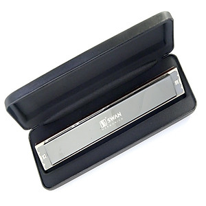 Kèn harmonica tremolo 28 lỗ Swan Wide Diapason SW28W Key C Đen Bóng