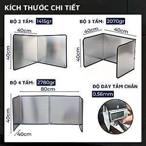 Tấm chắn dầu mỡ, nước bắn trong nhà bếp Dandihome inox 304 cao cấp