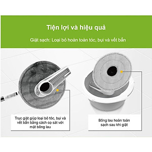 Bộ cây lau nhà 360 độ Scotch - Brite 3M Thế hệ mới, chất lượng cao cấp, nhỏ gọn, bông lau microfiber lấy sạch bụi bẩn