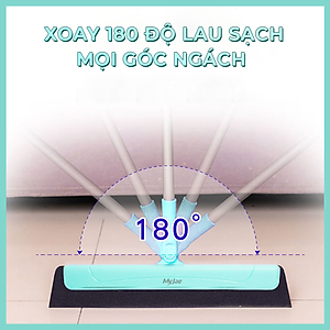 Cây Gạt Nước EVA Đa Năng MyJae Xoay 180 Độ, Chổi Quét Nhà Chống Dính Có Thể Thu Gọn
