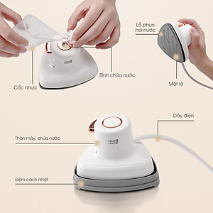 Bàn là hơi nước cầm tay mini Lebenlang LBL5283, công suất 800W, nhỏ gọn tiện lợi, bảo hành 2 năm - hàng chính hãng