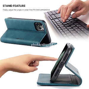 Bao da dạng ví dành cho iPhone 13 Pro Max hiệu caseme chống sốc chống va đập bụi bẩn, có ngăn đựng tiền, đựng thẻ tiện dụng - Hàng chính hãng