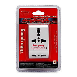 Phích cắm điện chia 3 ổ , chia 3 ngả, chuyển đa chiều cao cấp - hàng chính hãng Điện Quang bảo hành 1 năm