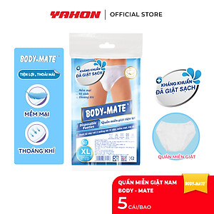 [Tặng 2 Khăn Ướt Cồn/Bao] Set 5 Quần Lót Nam Tiện Lợi BODY-MATE | Đã Giặt Sạch, Mềm Mại, Thoáng Khí