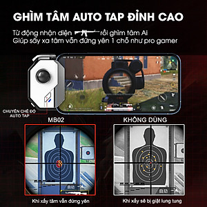 Tay cầm chơi game điện thoại Memo MB02 - Joystick hỗ trợ macro ghìm tâm auto tap liên quân ff pubg tốc chiến mobile - Hàng nhập khẩu