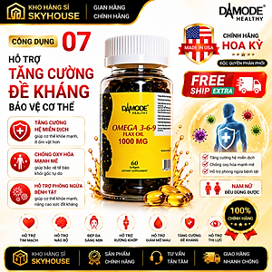 Viên uống hỗ trợ tim mạch OMEGA 369 DAMODE lọ 60 viên hỗ trợ tăng cường trí não chính hãng Hoa Kỳ 