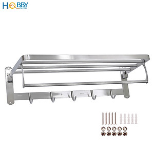 Kệ để khăn tắm quần áo đa năng gắn tường inox 304 Hobby Home Decor GTK