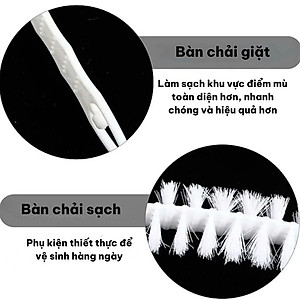 Bàn Chải Vệ Sinh Máy Giặt Tay Cầm Dài Bằng Nhựa Có Thể Gập Lại Đa Năng (Trắng)