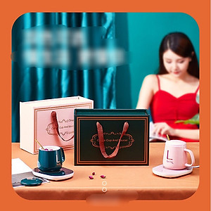 Cốc hâm nóng đồ uống   ,đa năng  ,kèm đế  và thìa mạ vàng cao cấp có hộp đựng sang trọng , có  thể làm quà tặng cho bạn bè người thân