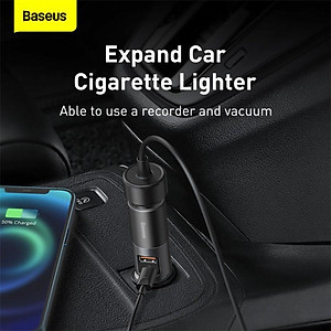 Tẩu sạc nhanh mở rộng 120W Baseus Share Together Fast Charge dùng cho xe hơi (120W, TypeC / USB Port, QC / PD3.0 Car Quick Charger with Cigarette Lighter Expansion Port ) - Hàng Chính Hãng