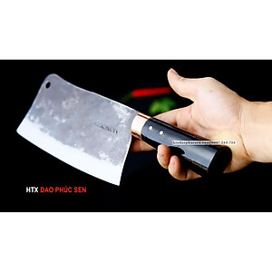 Dao Phúc Sen - Dao Chặt gà mới cán mun khâu đồng đỏ