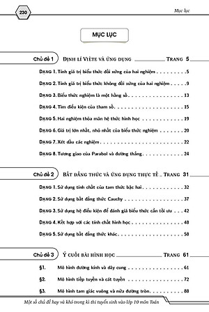 Một Số Chủ đề hay Và Khó trong kỳ thi vào lớp 10 môn Toán