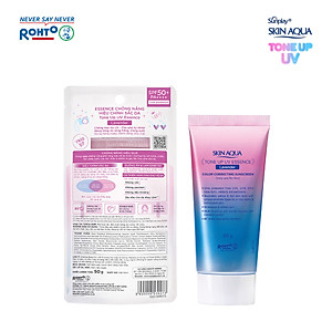 Tinh chất chống nắng nâng tông Skin Aqua Tone up Lavender cho da tối màu & da vàng Sunplay Skin Aqua Tone Up UV Essence Lavender SPF 50+ PA++++ 50g