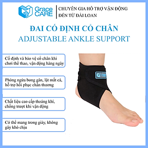 Đai Cố Định Cổ Chân Grace Care AB222 – Hỗ Trợ Chấn Thương, Bong Gân, Tập Luyện Thể Thao