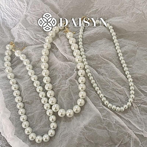 N389 vòng cổ hạt Trai, dây chuyền hạt bẹt choker 40cm hạt nhiều kích cỡ nhiều kiểu dáng sang trọng cho nữ
