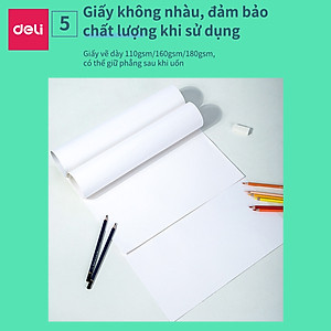 Giấy Vẽ Chuyên Dụng Deli 265X380Mm - 110/160/180Gsm, 20 Tờ - 1 Quyển - 73607/73611/73613