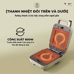 Máy Nướng Bánh Mỳ, Máy Kẹp Bánh Mỳ Sandwich-Waffle BEAR DBC-C06M1 Dung Tích 0.8 Lít, Công Suất 600 W - Hàng Chính Hãng