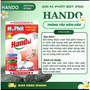Combo 2 gói bột thông tắc hầm cầu bể phốt Hando 215Gr [Đổ định kì để bồn cầu ko tắc]