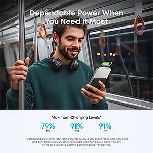 Sạc dự phòng Anker MagGo Nano Power Bank Card-Like Slim Magnetic 1C 15W 5000mAh A1665 - Hàng chính hãng