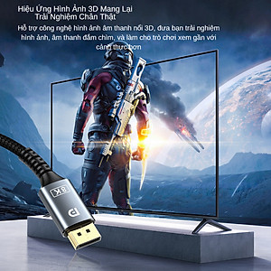 Cáp DisplayPort FIRO - Dây DisplayPort 1.4 8K/60Hz/32,4Gbps - Dây Cáp DP to DP - Dài 3M Lõi Dù Dùng Cho Tivi / Máy Tính / Playstation - Hàng Chính Hãng
