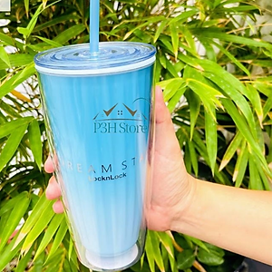 Ly nhựa 2 lớp LocknLock kèm ống hút Dream star Double wall cold cup 750ml HAP522