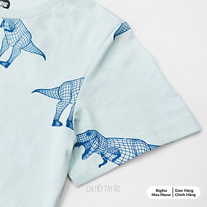Áo cộc tay cho bé trai size đại Bigfox Miss Meow mùa hè chất cotton xuất Hàn, in động vật cỡ 3,6,9,11 tuổi 30kg 40kg