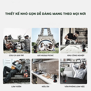 Quạt Sắt Mini Sạc Tích Điện GDV Siêu Mát Dùng Chân Pin Phổ Thông Pin 10Cell - Hàng Chính Hãng