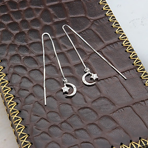  Hoa Tai Bạc Hiểu Minh HT291 Trăng Sao Mảnh Mai 