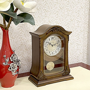 Đồng hồ để bàn Nhật Bản Rhythm CRJ717CR06 , Kt 24.0 x 32.5 x 12.5cm, 1.7kg Vỏ gỗ. Dùng Pin.