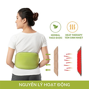 Bộ đai chườm nóng thảo dược giảm đau lưng bụng dùng điện - Hapaku