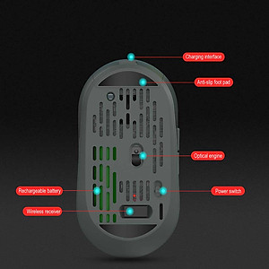 Chuột Không Dây HXSJ T38 Sạc Điện Wireless 2.4Ghz DPI 1600 - Hàng Chính Hãng