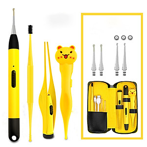 Set 4 Dụng Cụ Lấy Ráy Tai Có Đèn Led Kèm Hộp Đựng Tiện Dụng Sử Dụng Cổng Sạc USB