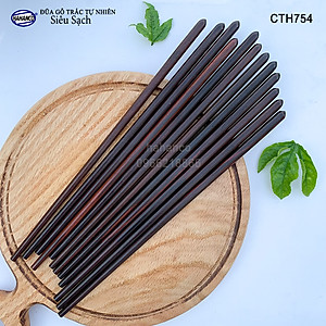 Đũa đầu búp gỗ Trắc Việt Nam Siêu sạch (10 đôi) Kháng khuẩn, không nấm mốc (CTH754) để mộc siêu bền - an toàn sức khỏe