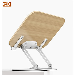 Giá đỡ dành cho Laptop/Macbook/Tablet kiêm giá đỡ đọc sách mặt gỗ chân xoay 360 độ Zaki - R172  - Hàng Nhập Khẩu