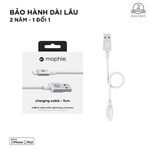 Cáp LN Mophie 9cm - chống rối - đạt chứng nhận MFI từ Apple dành cho iPhone - Hàng chính hãng