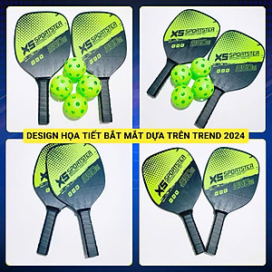 Bộ 2 Vợt Pickleball Siêu Nhẹ, Chuyên Nghiệp, Tặng Kèm Túi Đựng 4 Quả Bóng, Bền Đẹp - HÀNG CHÍNH HÃNG MINIIN