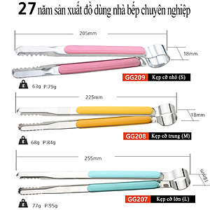 [HÀNG CHÍNH HÃNG]Kẹp gắp thức ăn đa năng màu sắc pastel bằng thép không gỉ an toàn cho sức khỏe mọi cỡ GGOMi Hàn Quốc