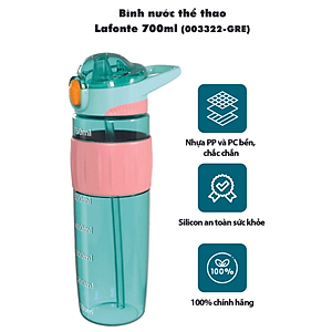Bình nước thể thao Lafonte 700ml - 003322 - GRE