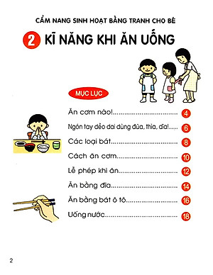 Sách Cẩm Nang Sinh Hoạt Bằng Tranh Cho Bé Tập 2: Kĩ Năng Khi Ăn Uống