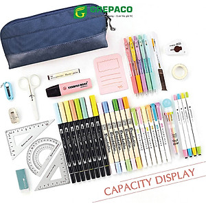 Túi Đựng Bút Grepaco Vải Canvas Có Nhiều Ngăn Lưới Mini Cute Tiện Lợi Bên Trong Dành Cho Nam Nữ Học Sinh, Sinh Viên Trong Suốt Thời Gian Đi Học - Mẫu Dạng Hộp Cỡ Lớn Đa Năng Chuyên Dụng Phong Cách Thời Trang - Hàng Chính Hãng