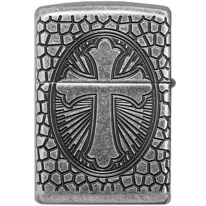 Bật Lửa Zippo 49160 – Zippo Armor St. Christopher Medal Design Antique Silver