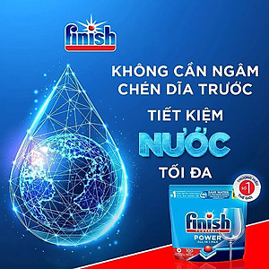 Viên Rửa Chén Bát Hương Chanh Finish Powerball Power All In 1 Max - Túi 100 viên siêu tiết kiệm