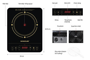 Bếp Hồng Ngoại Sunhouse SHD6014Đ - Đen - Hàng chính hãng