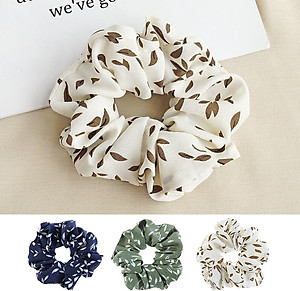 Dây buộc tóc vải chiffon mềm không nhăn HD60 họa tiết lá