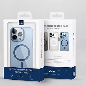 Ốp lưng chống sốc cho iPhone 14 Plus (6.7 inch) hỗ trợ sạc Maqsafe hiệu WIWU PC Ultra-thin Frosted Magnetic Case (mặt lưng nhám mờ, gờ bảo vệ Camera 0.5mm) - hàng nhập khẩu